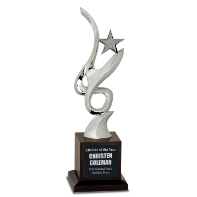 Artistic Silver Star Crystal Award image