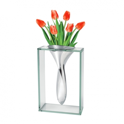 Aluminum & Glass Vase image
