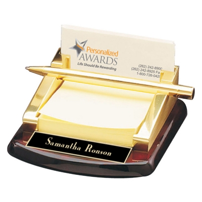 Rosewood Business Card & Post-It Holder image