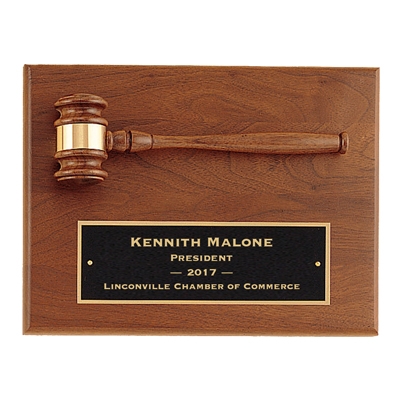 Horizontal Gavel Plaque image