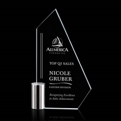 Crystal with Silver Column Award image