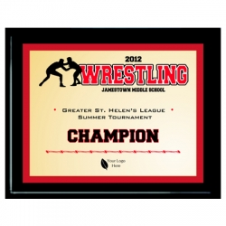 Red Wrestling Sport Plaque